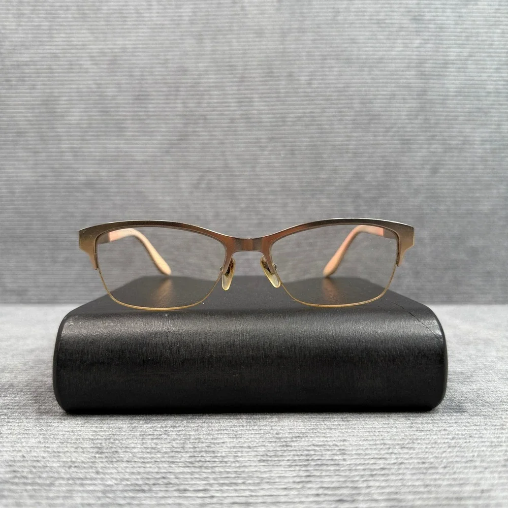 Marc by Marc Jacobs Gold Burgundy Cat Eye Semi Rimless Y2K Eyeglasses Frames